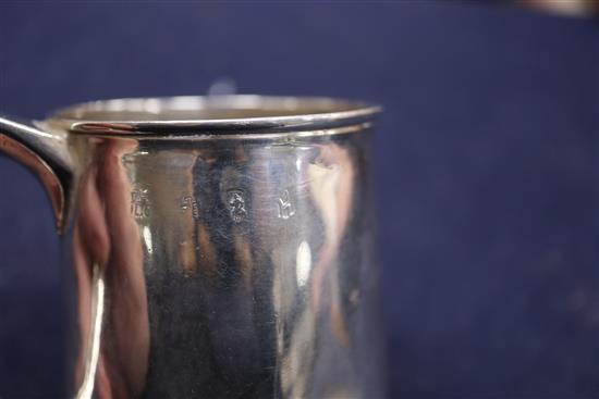 An early George I Britannia standard silver mug, Nathaniel Lock, London, 1715, 9cm.